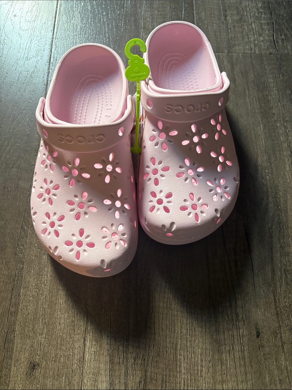 CROCS - NWT Women Pink Floral Cutout Clogs